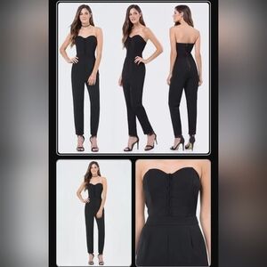 Adelyn Rae Black Strapless Jumpsuit with Sweetheart Neckline. Sz Small.  EUC!!!